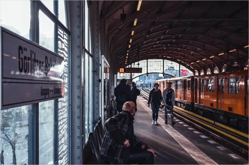 Detail Commuter Train Passengers Boarding At Station Number 11