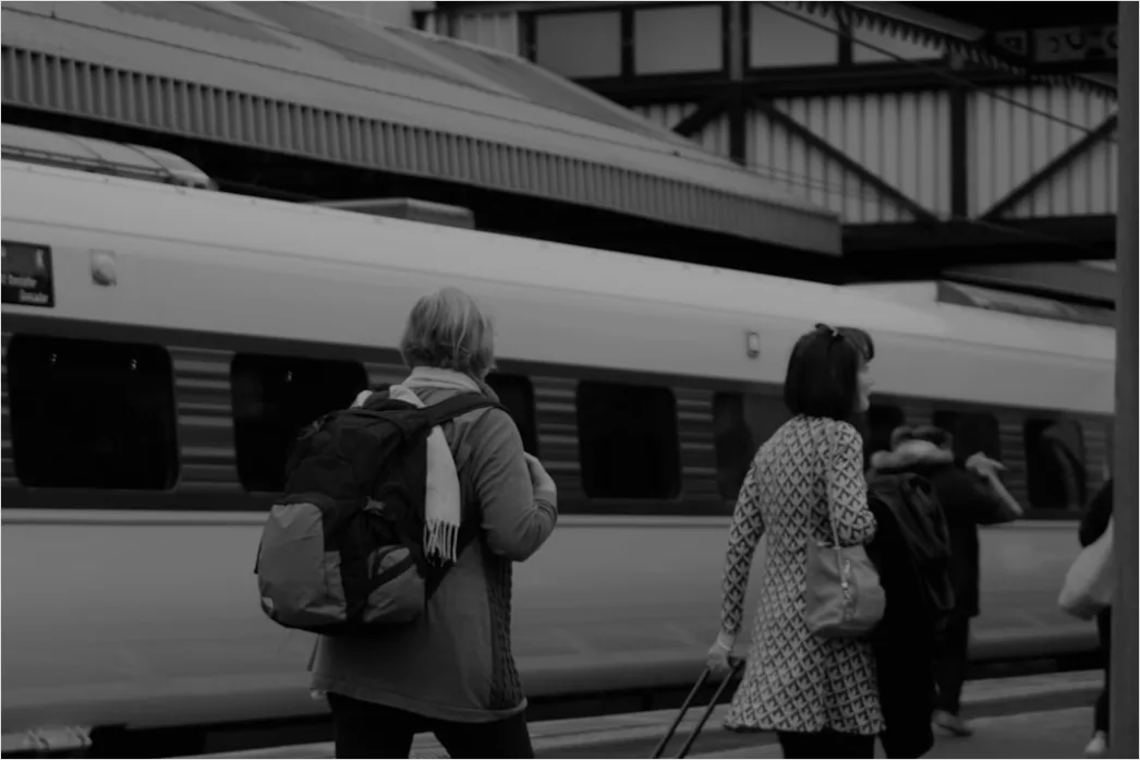 Detail Commuter Train Passengers Boarding At Station Number 12