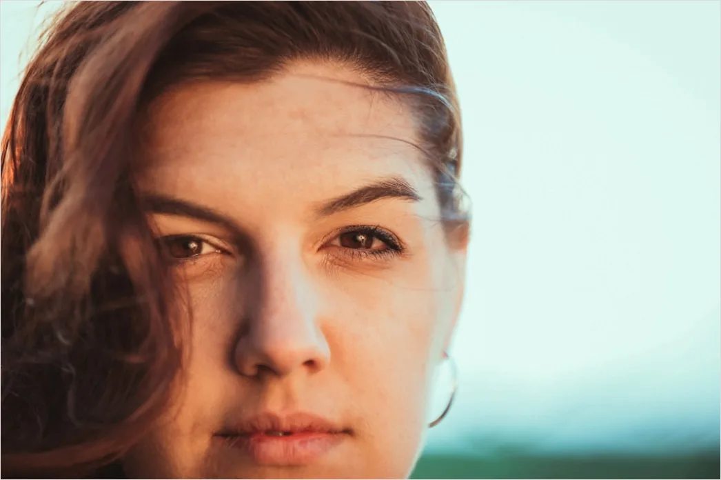 Detail Confident Woman Portrait Natural Light Close Up Number 9