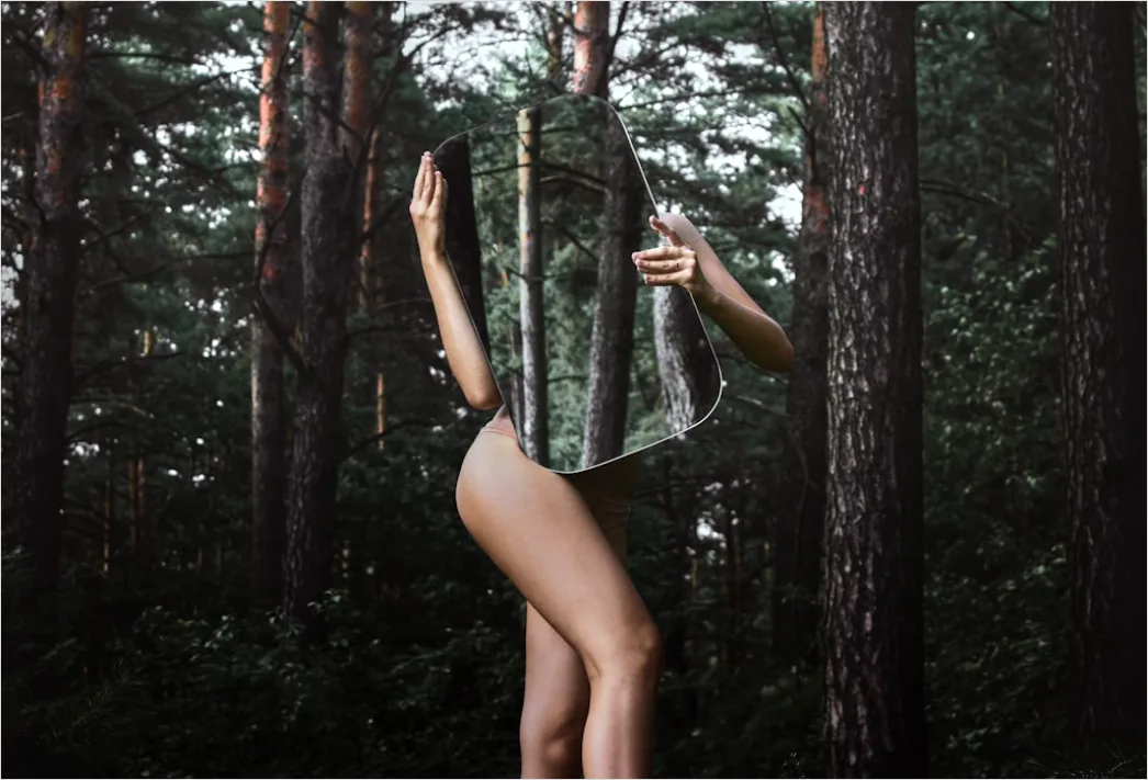 Detail Creative Double Exposure Portrait Forest Silhouette Number 5