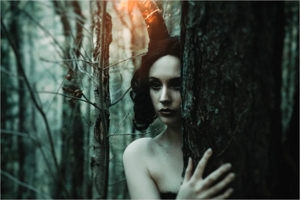 Detail Creative Double Exposure Portrait Forest Silhouette Number 8