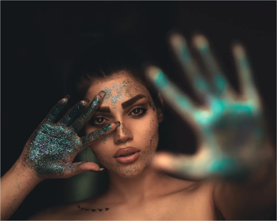 Detail Creative Portrait Woman Colorful Paint Face Art Number 19