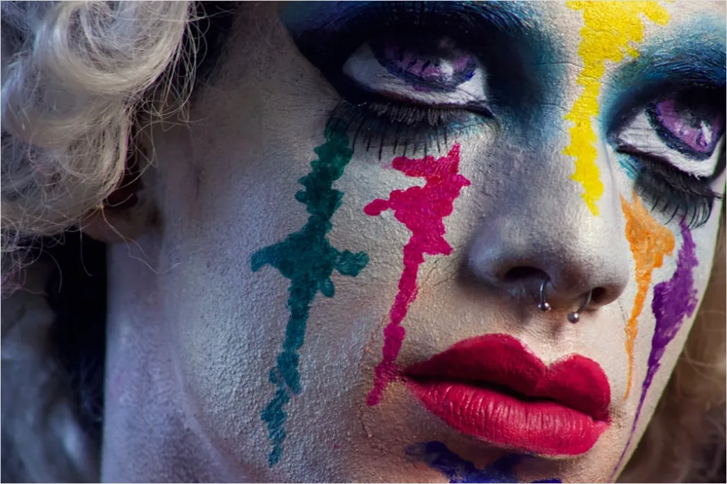 Detail Creative Portrait Woman Colorful Paint Face Art Number 10