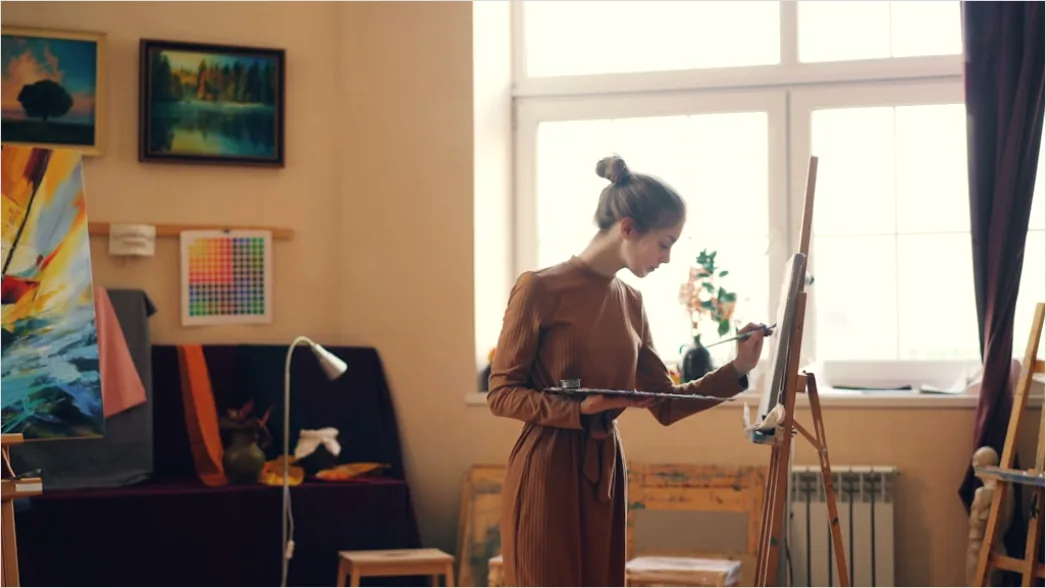 Detail Creative Woman Portrait Artist Studio Environment Number 12