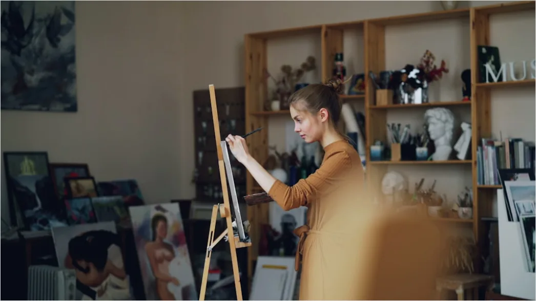Detail Creative Woman Portrait Artist Studio Environment Number 15