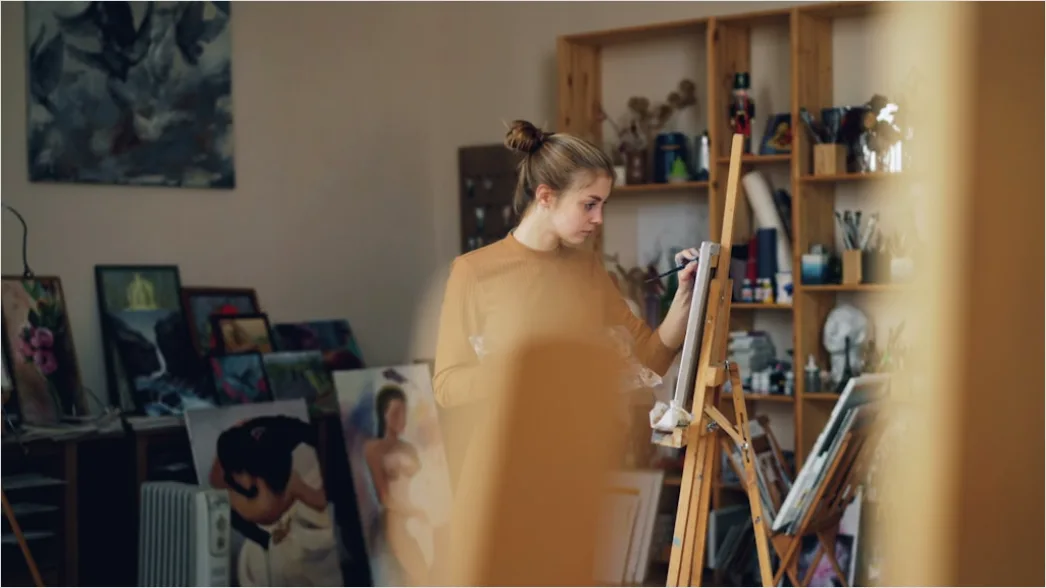 Detail Creative Woman Portrait Artist Studio Environment Number 18