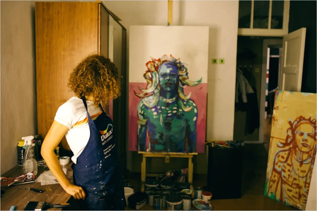 Detail Creative Woman Portrait Artist Studio Environment Number 19
