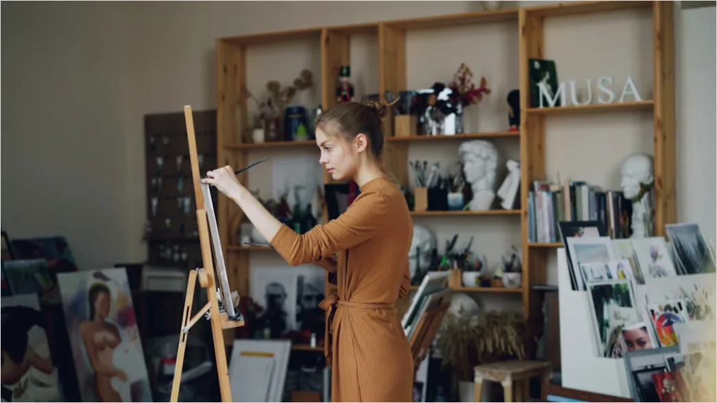 Detail Creative Woman Portrait Artist Studio Environment Number 5