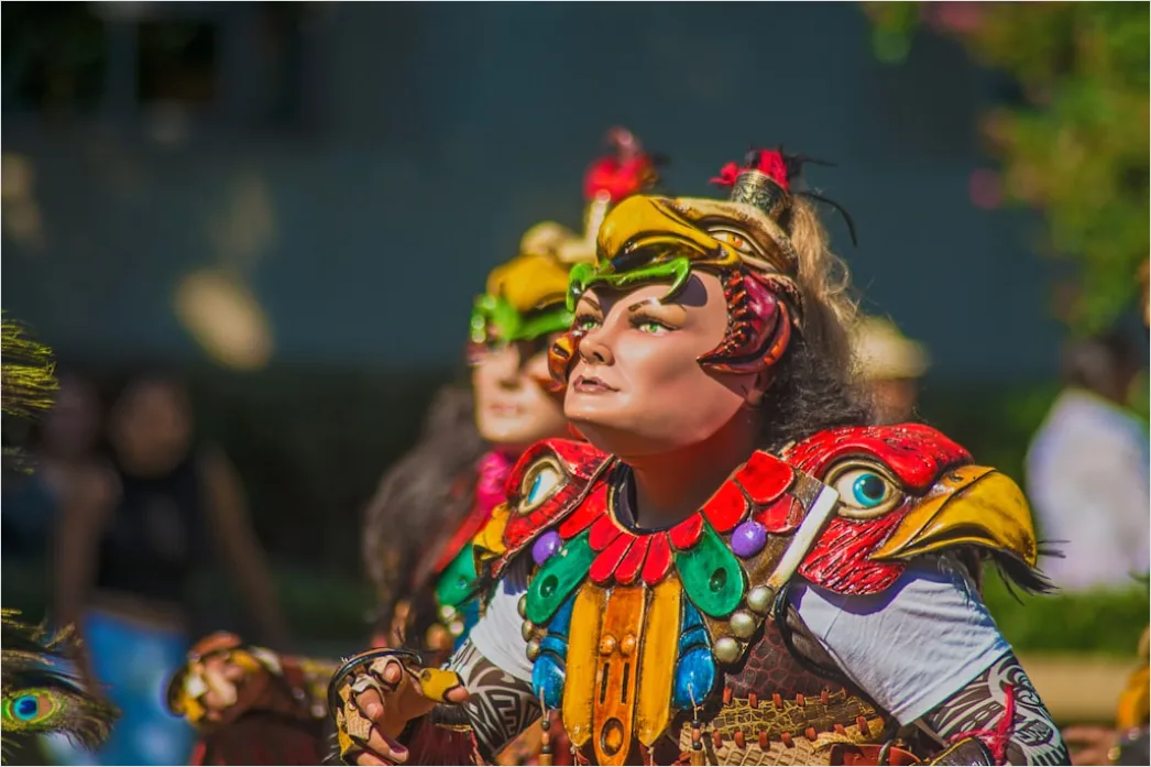 Detail Cultural Dance Performer Portrait Traditional Costume Number 7
