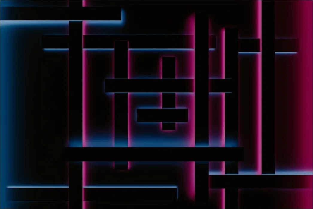 Detail Cyber Abstraktion Hintergrund Neon Gitter Dunkel Number 6