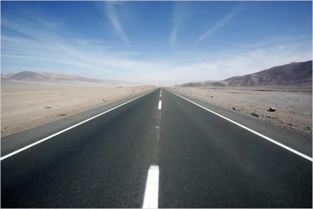 Detail Desert Road Straight Perspective Vanishing Point Number 3