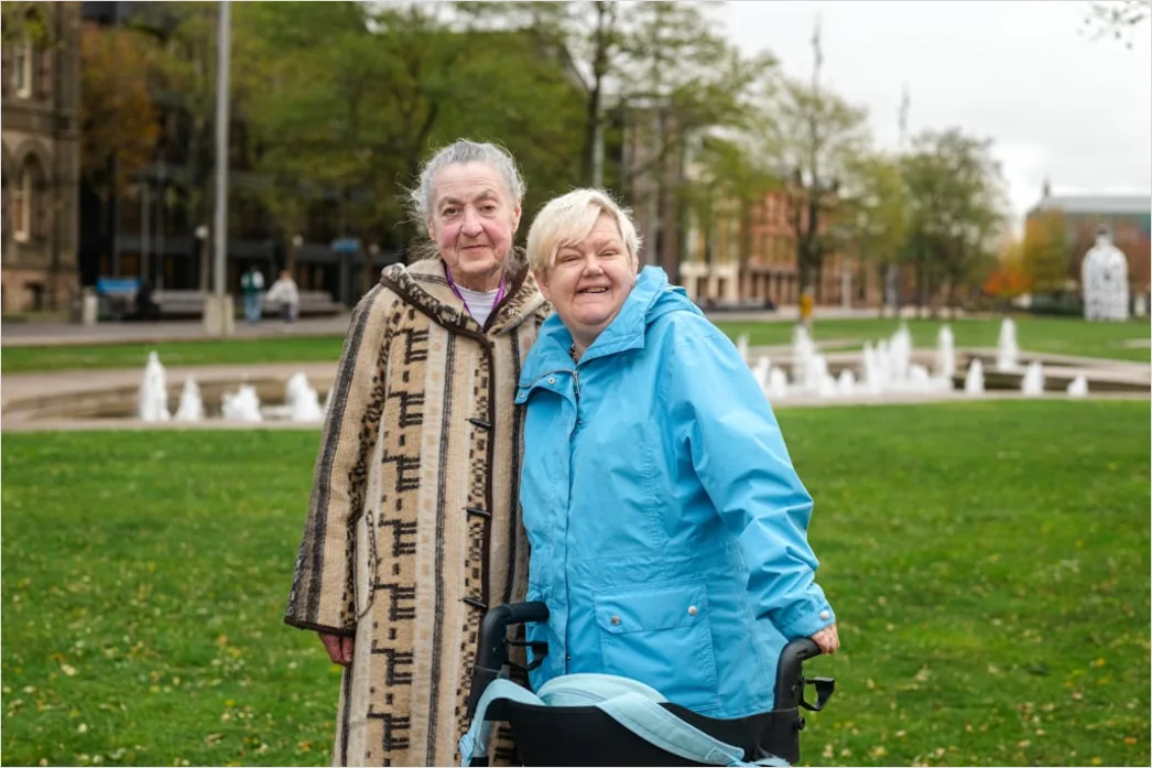 Diverse Elderly Couple Portrait Smiling Outdoor 220a