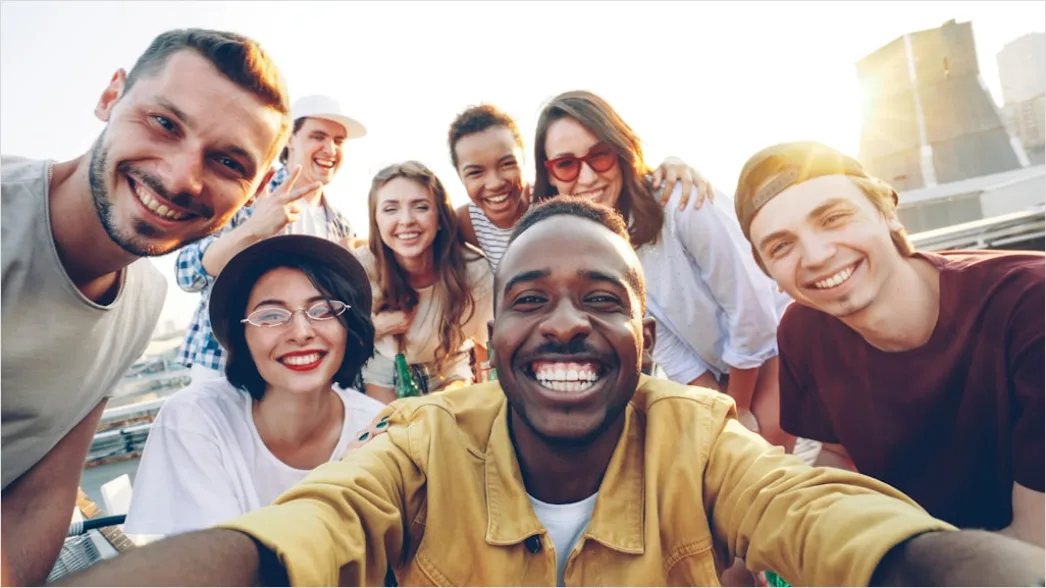 Diverse Friends Group Portrait Laughing Together 6cb1