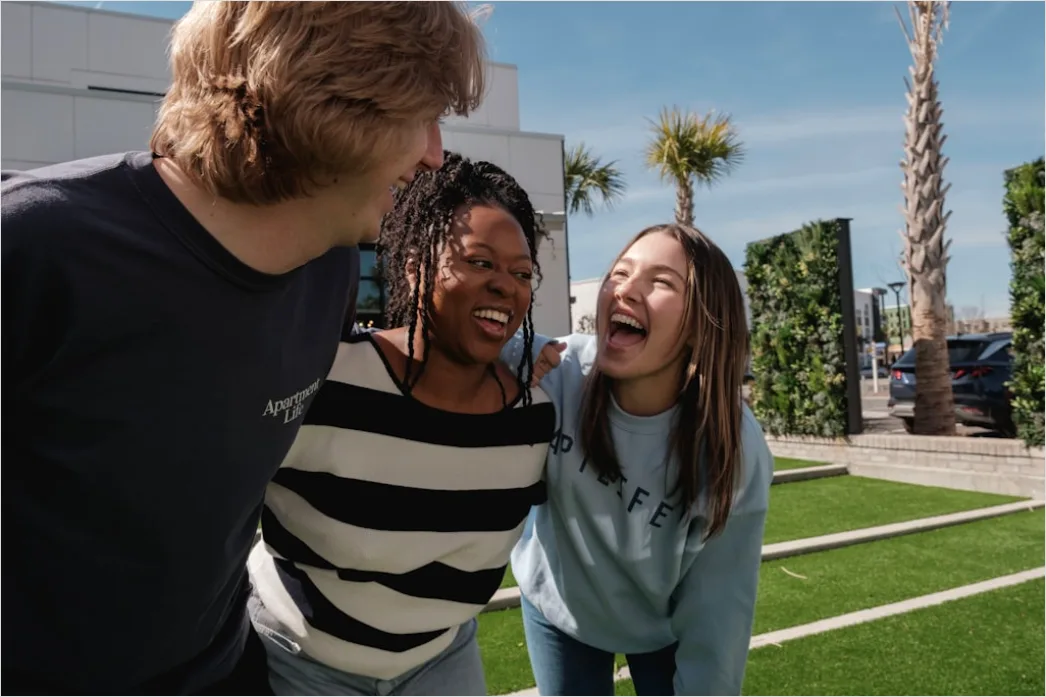 Detail Diverse Friends Group Portrait Laughing Together Number 12
