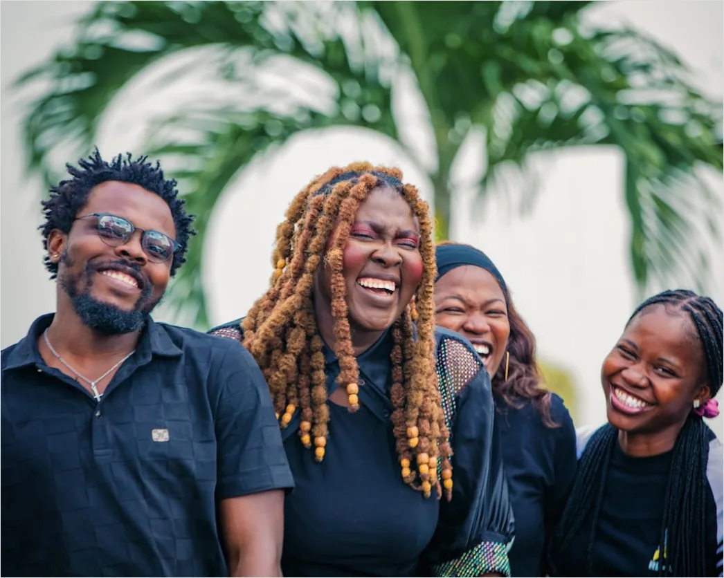 Detail Diverse Friends Group Portrait Laughing Together Number 13