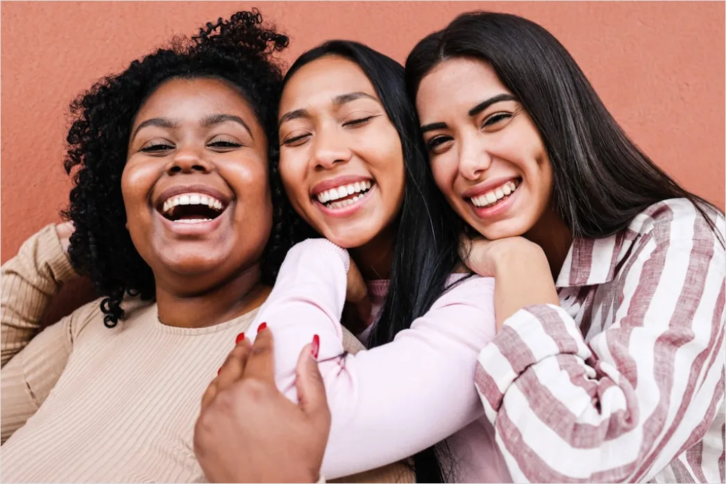 Detail Diverse Friends Group Portrait Laughing Together Number 5