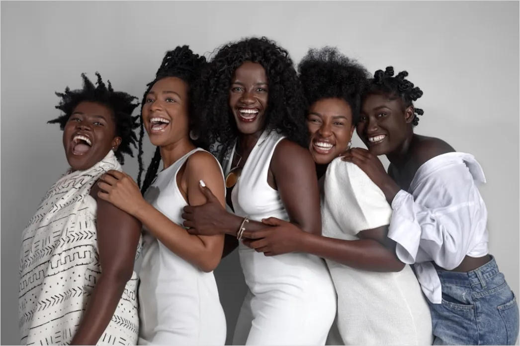 Detail Diverse Friends Group Portrait Laughing Together Number 10
