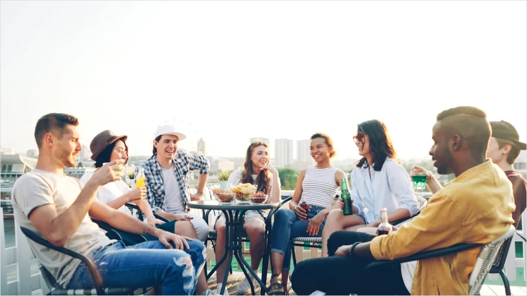 Diverse Group Of People Smiling Together Outdoor A81e