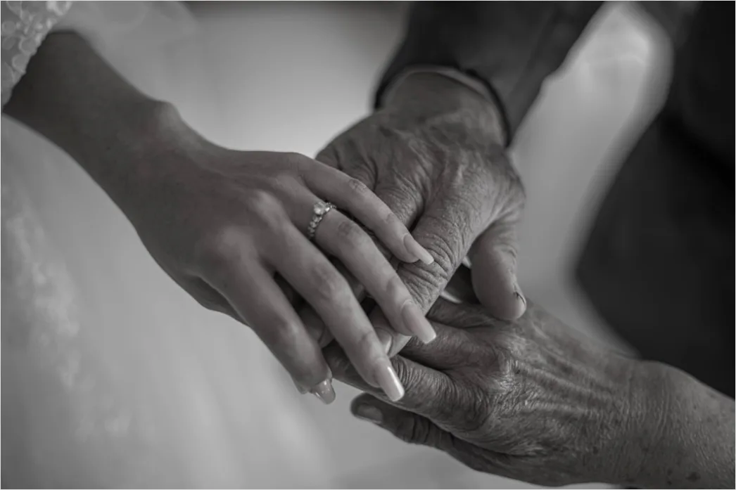 Detail Elderly Couple Portrait Holding Hands Close Up Number 12