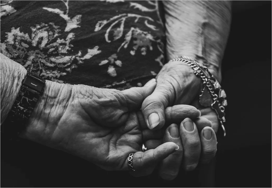 Detail Elderly Couple Portrait Holding Hands Close Up Number 5