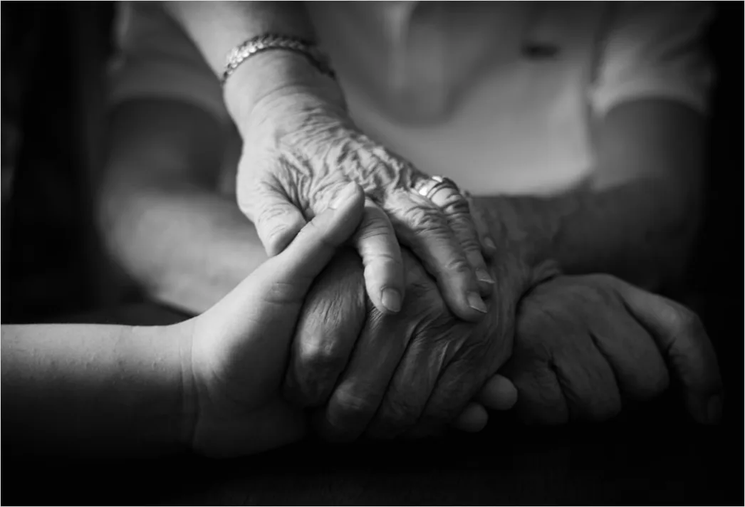 Detail Elderly Couple Portrait Holding Hands Close Up Number 7