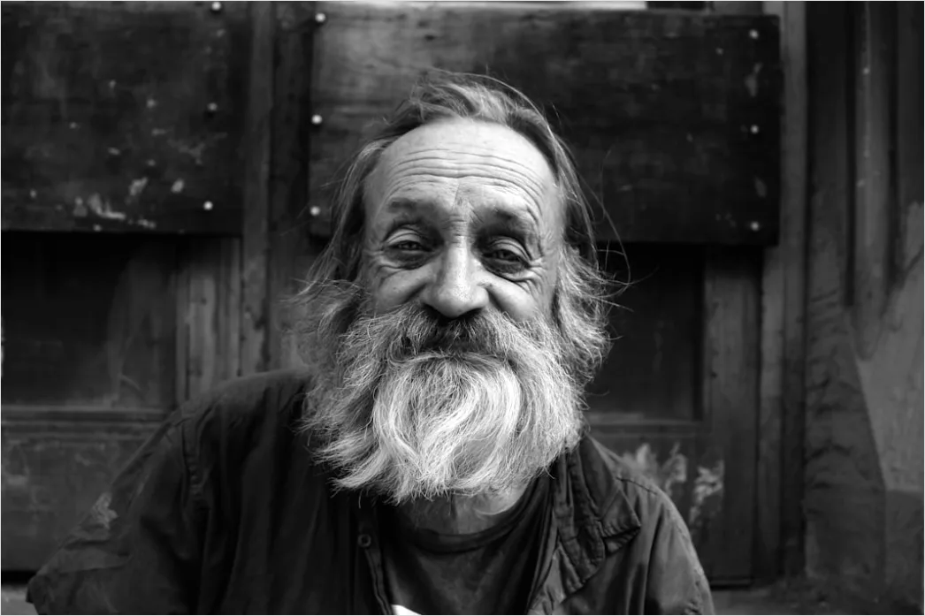 Detail Elderly Man Portrait Black And White Dramatic Number 2