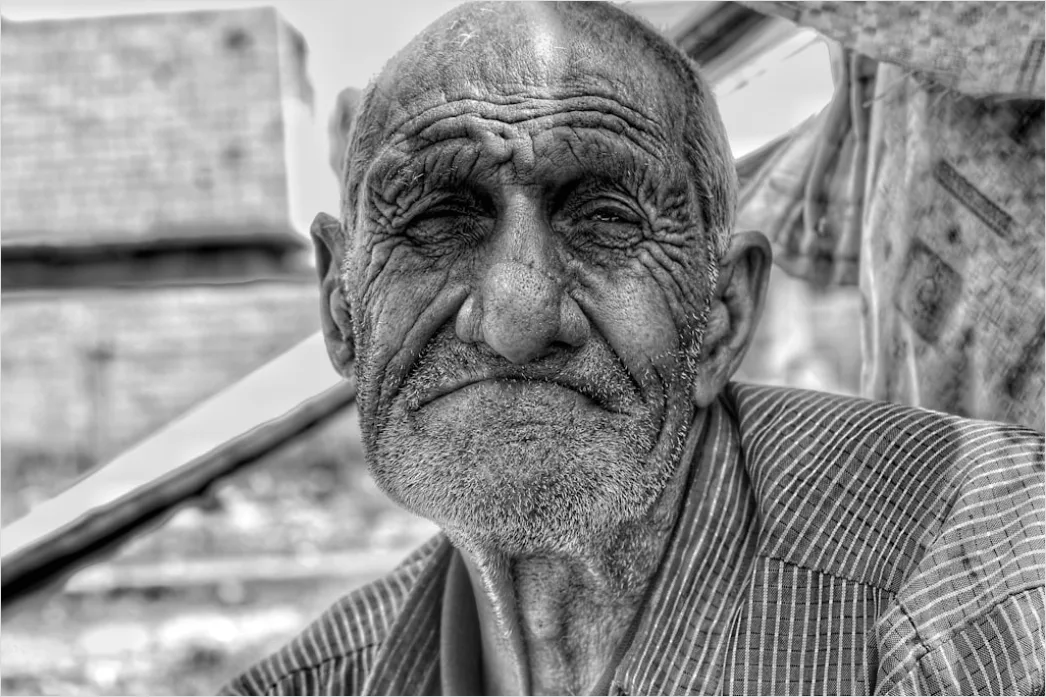 Detail Elderly Man Portrait Black And White Dramatic Number 16