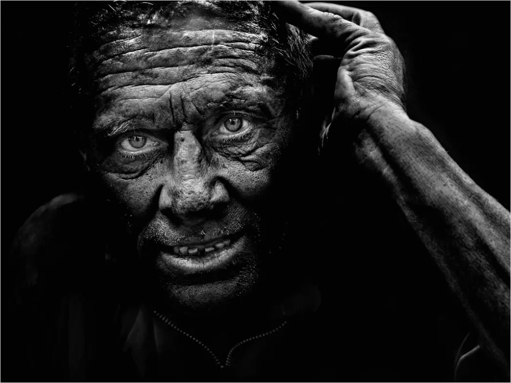 Detail Elderly Man Portrait Black And White Dramatic Number 17