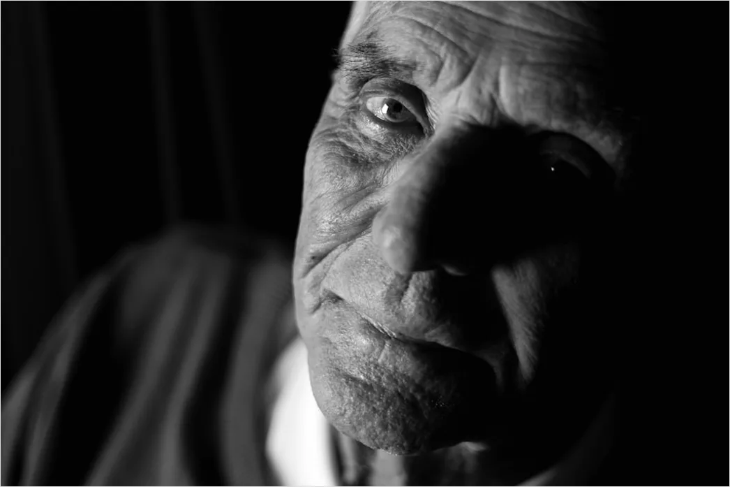 Detail Elderly Man Portrait Black And White Dramatic Number 3