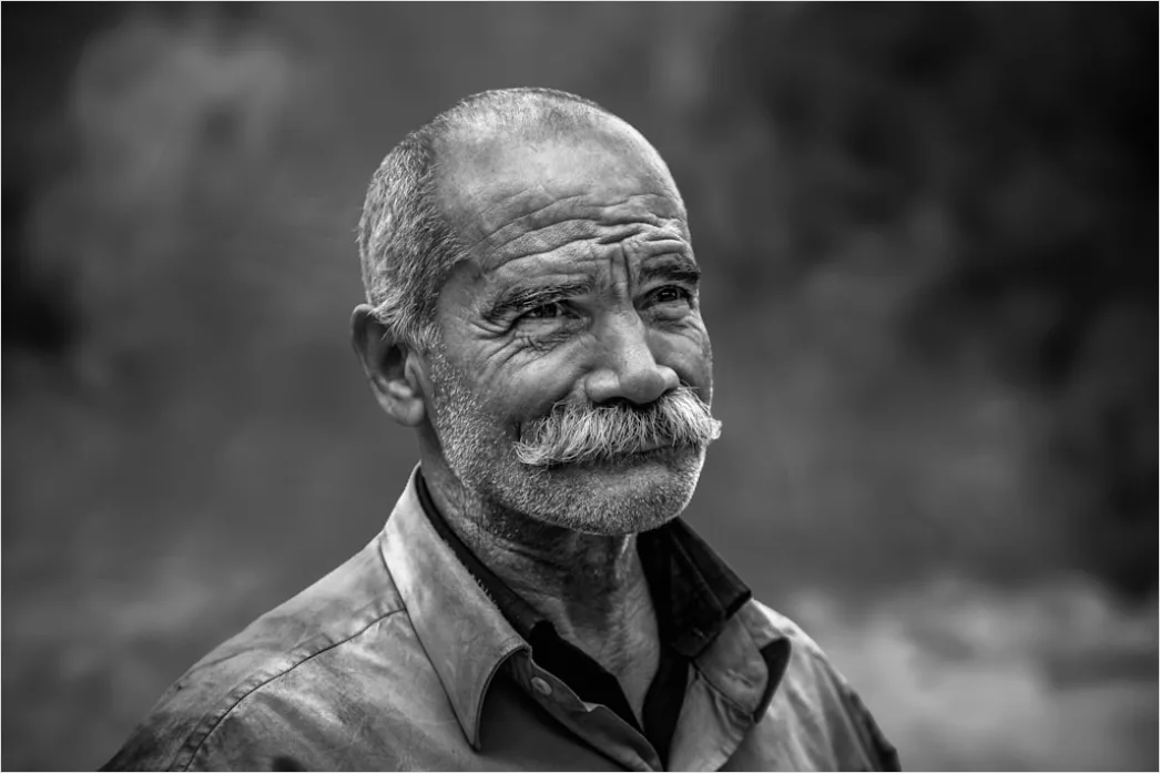 Detail Elderly Man Portrait Black And White Dramatic Number 5