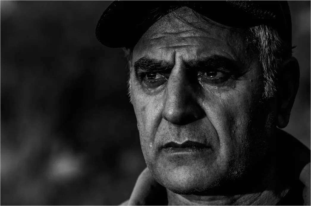 Detail Elderly Man Portrait Black And White Dramatic Number 7