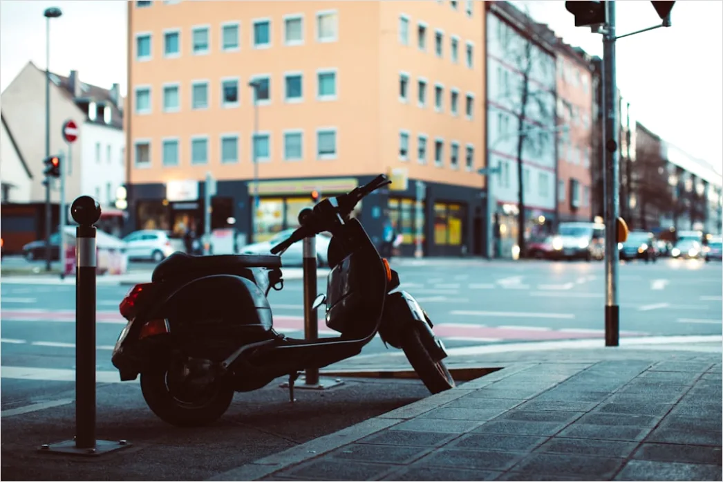 Detail Electric Motorcycle Charging Urban Setting Number 11
