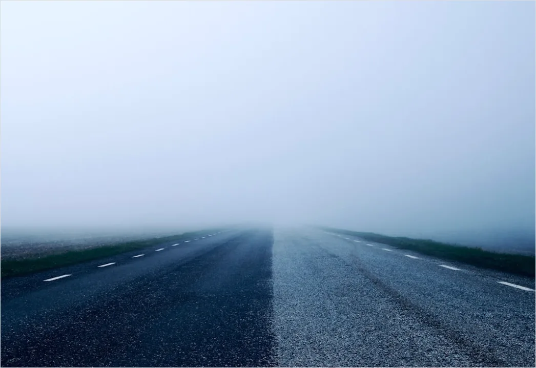 Detail Empty Road Fog Morning Atmospheric Landscape Number 20
