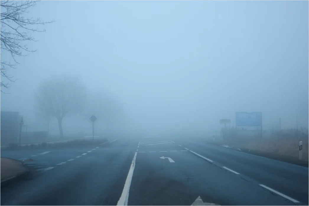 Detail Empty Road Fog Morning Atmospheric Landscape Number 8