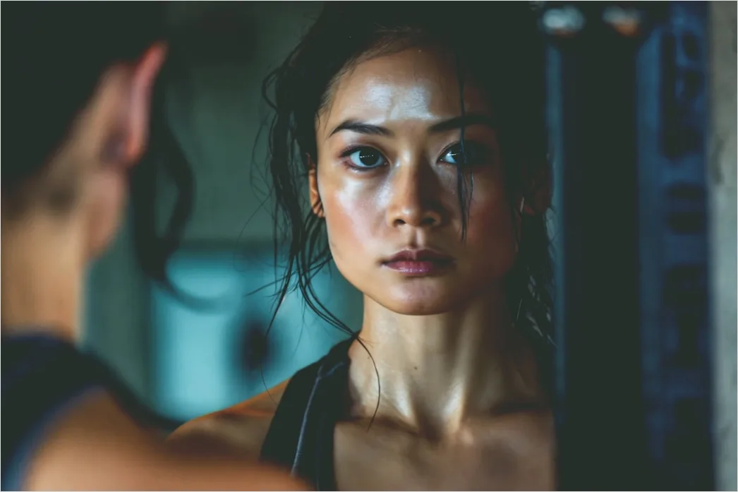 Detail Female Athlete Portrait Strong Determined Expression Number 10