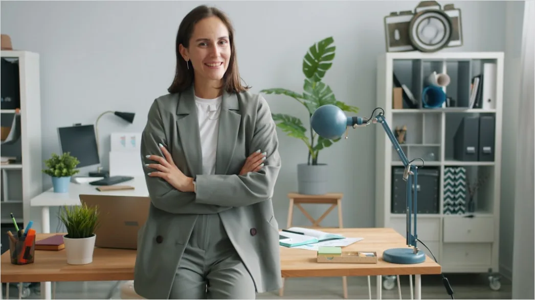 Detail Female Leader Portrait Confident Boardroom Background Number 15