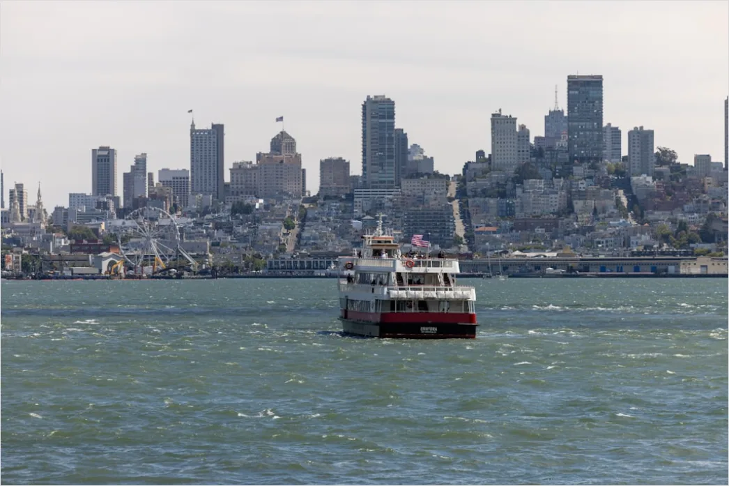 Ferry Boat Crossing Harbor City Skyline 2135