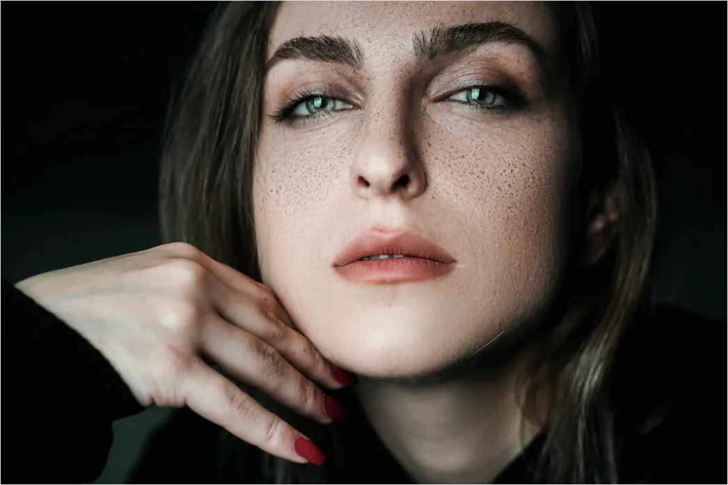 Detail Fine Art Portrait Woman Dramatic Studio Lighting Number 3