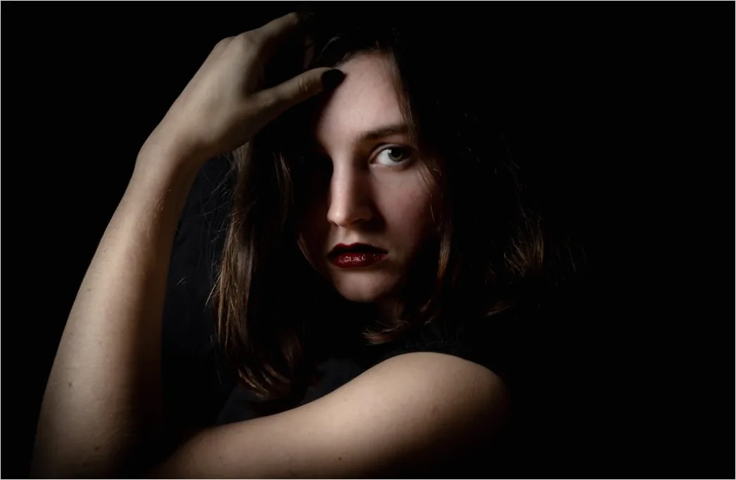 Detail Fine Art Portrait Woman Dramatic Studio Lighting Number 6