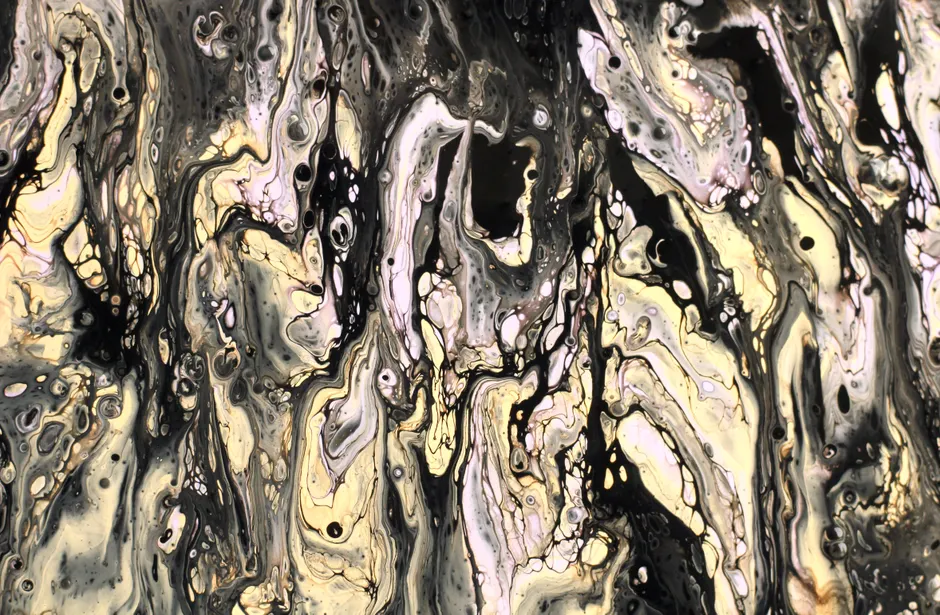Detail Fluid Art Abstrakt Blau Gold Hintergrund Number 11