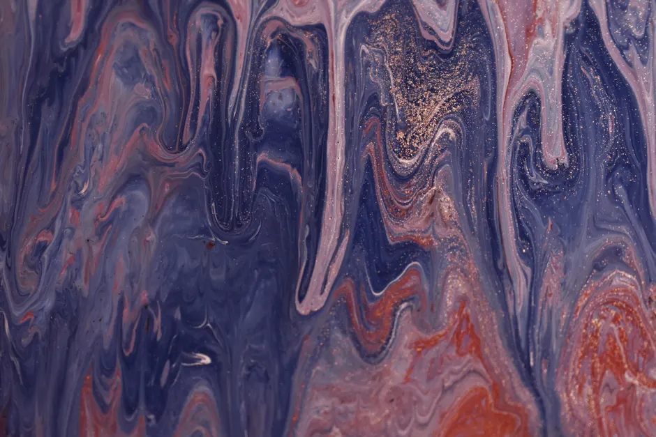 Detail Fluid Art Abstrakt Blau Gold Hintergrund Number 15