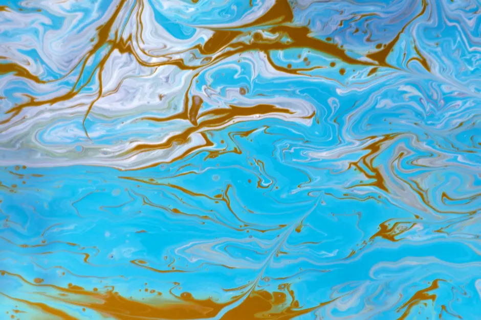 Detail Fluid Art Abstrakt Blau Gold Hintergrund Number 4