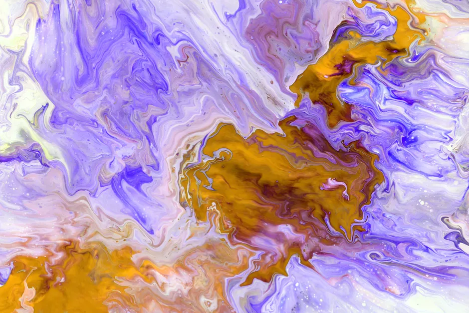 Detail Fluid Art Abstrakt Blau Gold Hintergrund Number 6