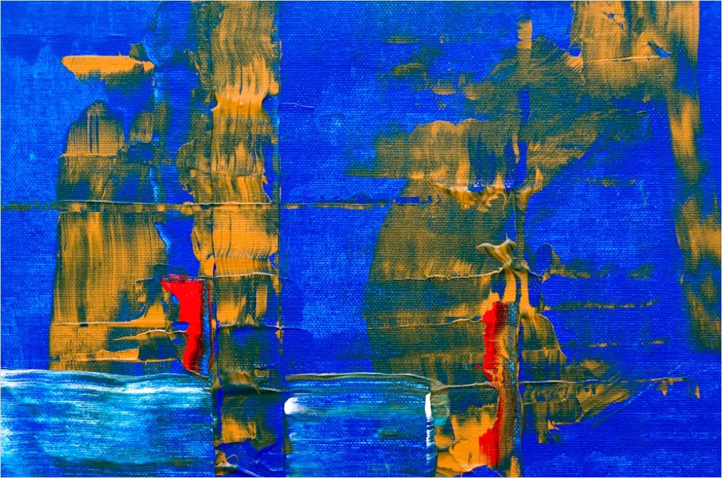 Detail Fraktal Abstrakt Blau Gold Hintergrund Number 14