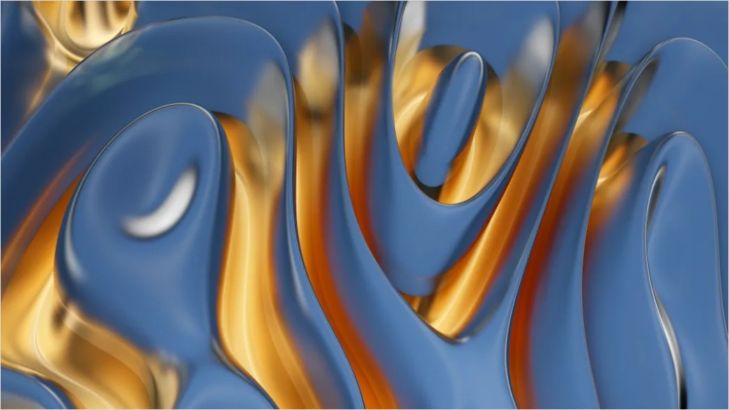 Detail Fraktal Abstrakt Blau Gold Hintergrund Number 18