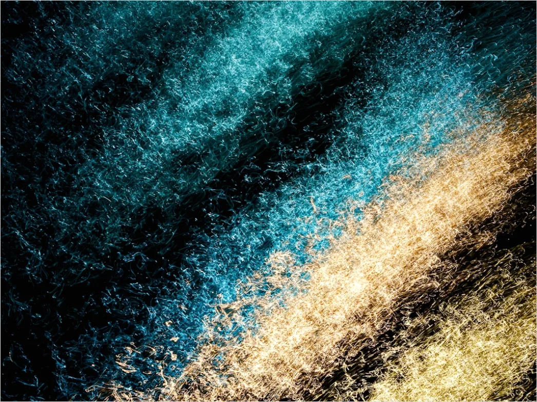 Detail Fraktal Abstrakt Blau Gold Hintergrund Number 5