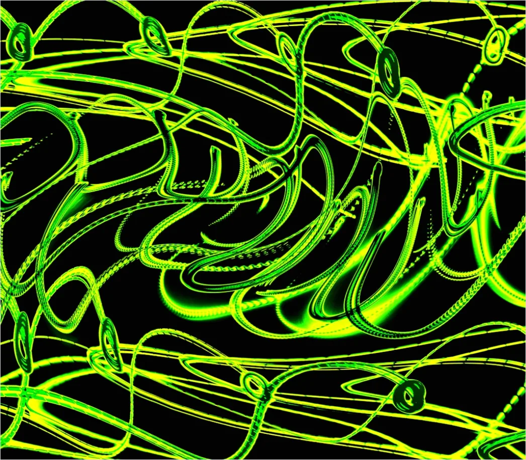 Fraktal Abstrakt Hintergrund Gruen Neon B2ea