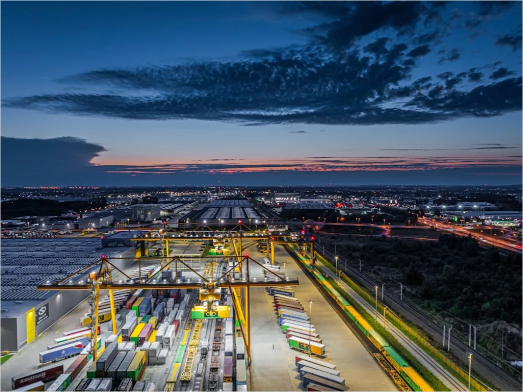 Freight Logistics Hub Aerial Panoramic View Cd07