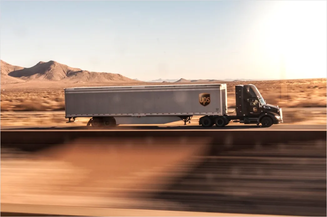 Detail Freight Truck On Highway Sunset Landscape Number 6