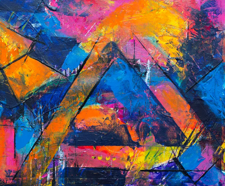 Detail Geometrische Abstrakte Kunst Dreieck Kreis Quadrat Number 9